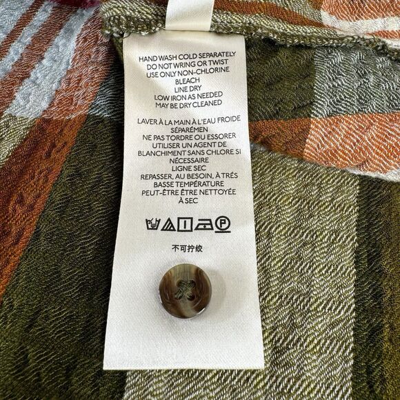 ANTHROPOLOGIE Pilcro Side-Slit Maxi Tunic Buttondown Women’s Shirt Top Medium - Picture 11 of 12